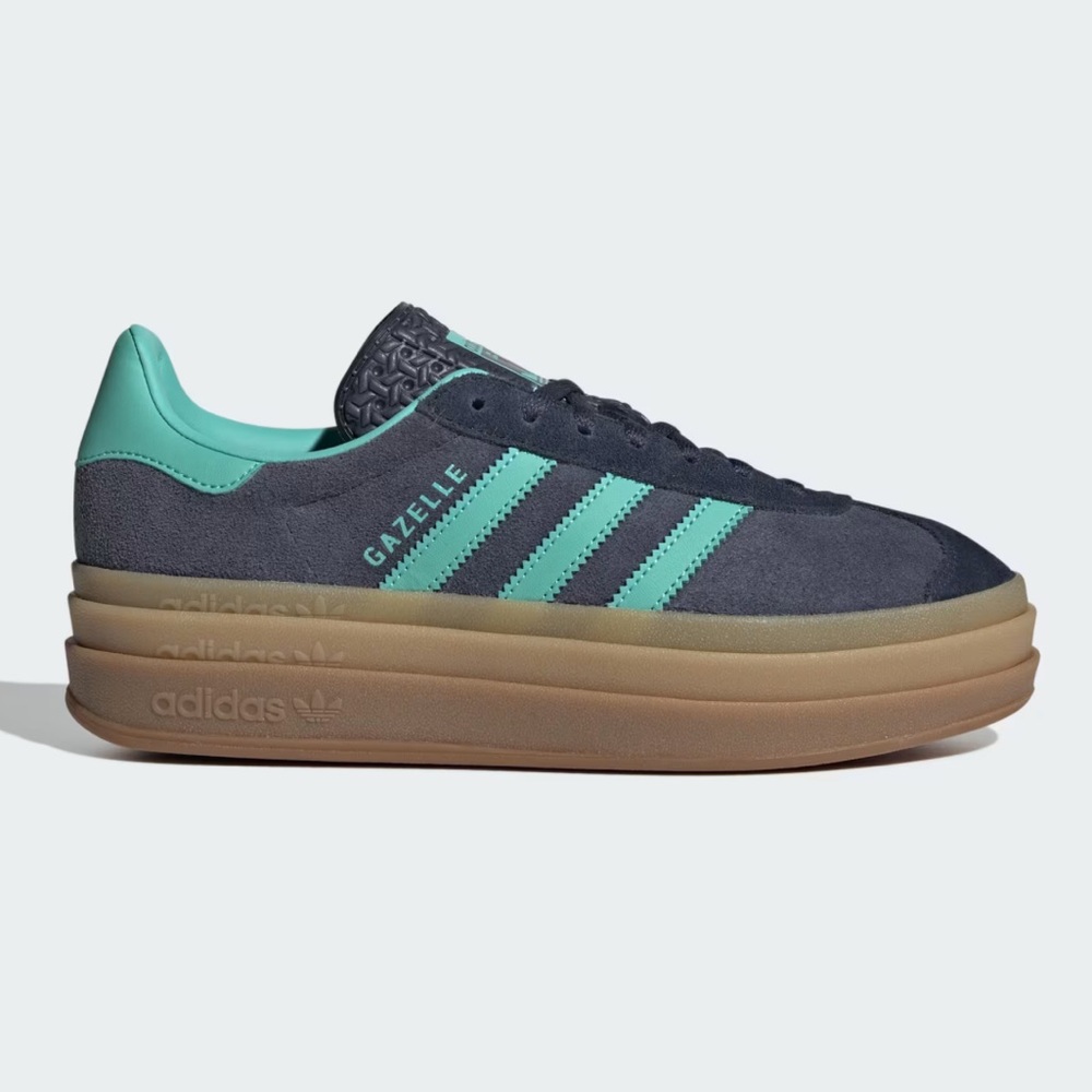 Adidas Gazelle Shoes in Dark Blue and Aqua
